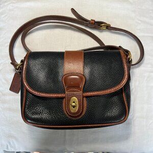 COACH Vintage Sheridan Mayfield Bag, Black Pebble & Tan Leather,  US 4224